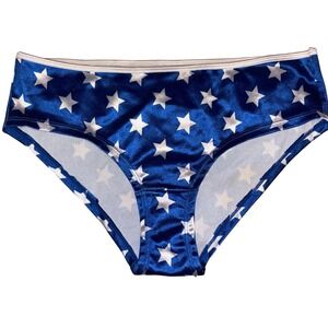 NEW DC Comics Womens Blue Star Print Bikini Bottom Wonder Woman, Size L